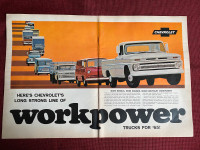 1965 Chevrolet’s Workpower Trucks Large 2-Page Original Ad