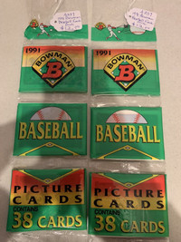 1991 Bowman BASEBALL MLB Cards RACK PACK Booth 263