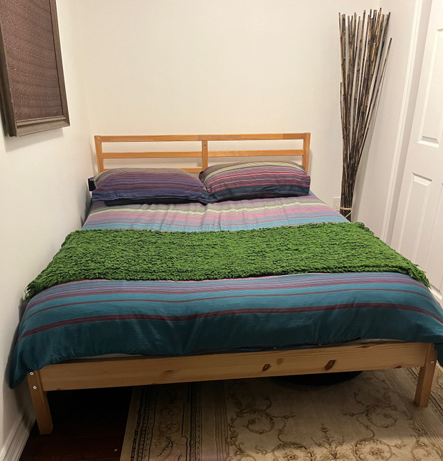 ikea queen size bed with frame and mattress for sale | Beds & Mattresses |  Mississauga / Peel Region | Kijiji