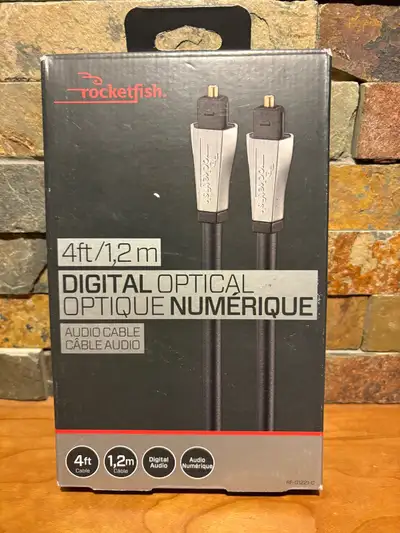Ricketfish digital optical cable 4’ TOSLINK, View more