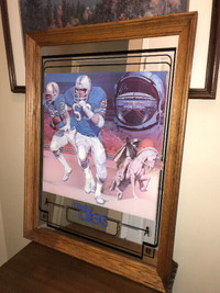 Huge Vintage NFL Houston Oilers Bar Mirror Excellent Condition