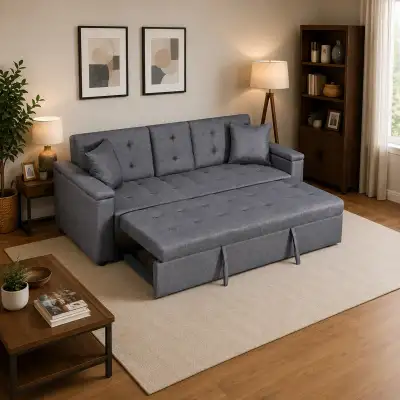Brand New Sleeper Sofa With Drop-Down Tray In Huge Sale, View more