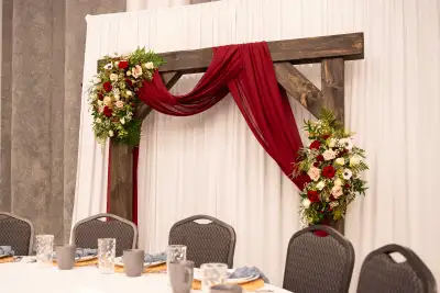 Wedding arch, used once indoors as part of the backdrop behind the head table. Big, beefy, one of a...