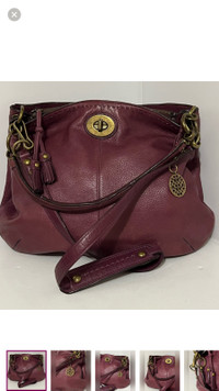 Coach Burgundy Leather Handbag