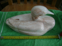 Carved stone duck