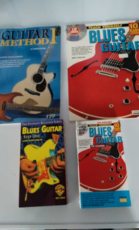 Guitar lessons books CD and VHS tapes