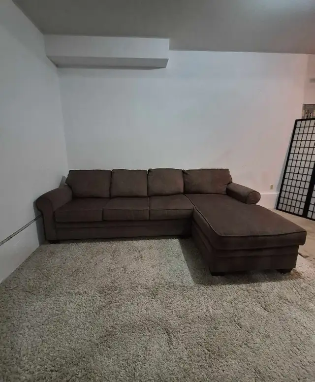 FREE DELIVERY Brown 4 Seater Sectional / L Shape Sofa / Couch in Couches & Futons in Vancouver - Image 3