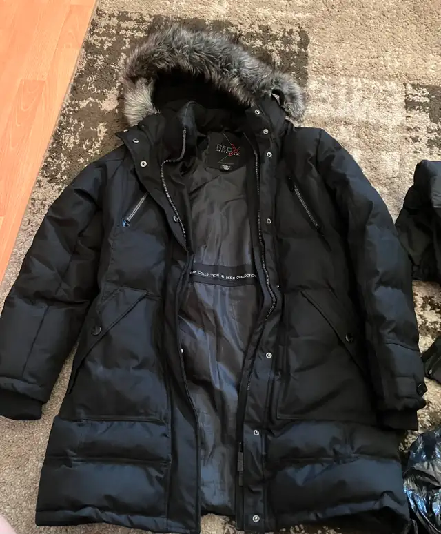 3 winter coats + 1 leather coat for women, $20, medium size.63234604122497124