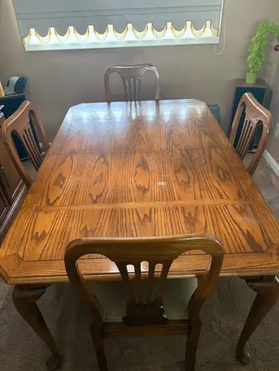 Oak Dining Table and Chairs, View more