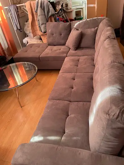 Beautiful Grey Micro Fiber Sectional & FREE DELIVERY , View more