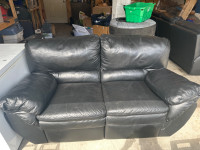 Leather couch and loveseat recliners