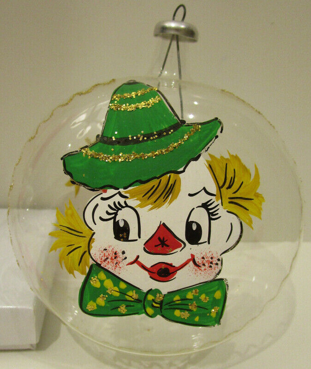 2 VINTAGE, ITALIAN BLOWN GLASS "CLOWN" HANGING ORNAMENTS in Arts & Collectibles in Hamilton - Image 4
