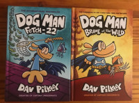 Two DOG MAN hardcover books