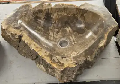 Riverstone & Petrified Wood Vessel Sinks , View more