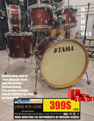 Superbe TAMA SILVERSTAR shell kit  ALL BIRCH 10/12/16/22/14 x 5, View more