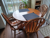 Solid wood kitchen table with chairs