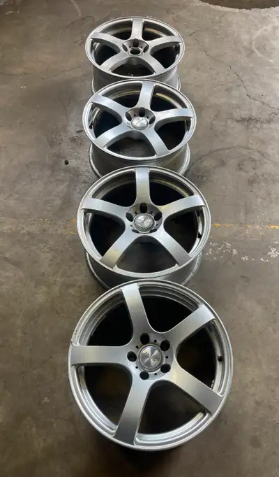 WHEELS CAME OFF OF AN OLDER CADILLAC SIZE: 18 X 8 BOLT PATTERN: 5 X 115 OFFSET: +55 CENTER BORE: 73....