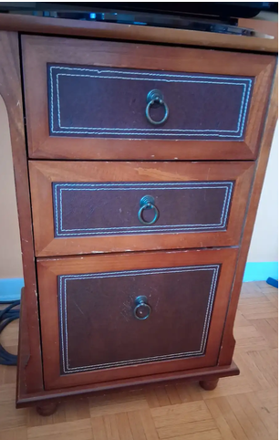 Wooden Corner Shelf in Leather, View more