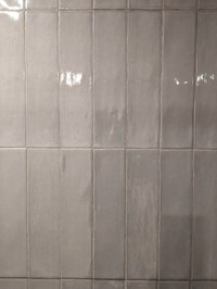 Oxford light grey glossy tile 3x12