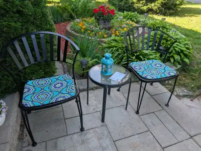 Outdoor bistro set with accessories, View more