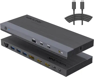 WAVLINK USB C Docking Station Dual Monitor Triple Display, USB, View more
