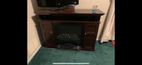 Large wood electric fireplace