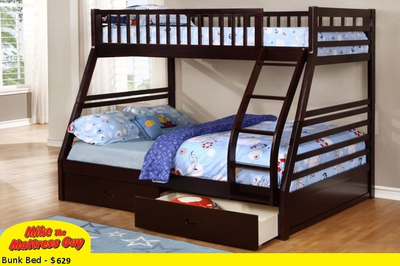 NEW SINGLE OVER DOUBLE BUNKS WITH DRAWERS ONLY $629, View more