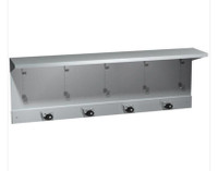 Stainless Steel Utility Shelf With Mop/Broom Holders & 5 Hooks 