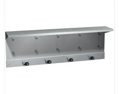 Stainless Steel Utility Shelf With Mop/Broom Holders & 5 Hooks, View more