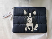 Japanese brand Flapper Boston Terrier quilted storage  bag