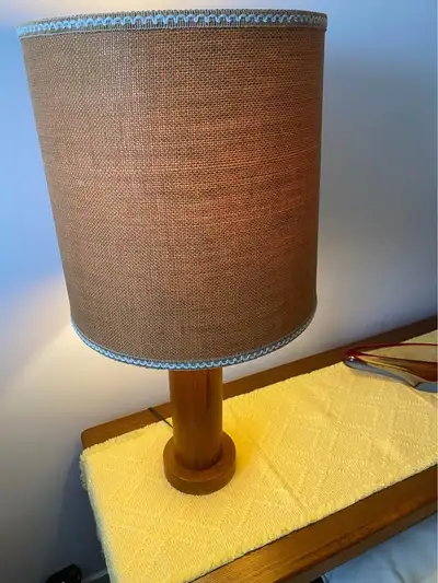 Teak table lamp vintage MCM, View more