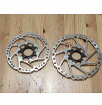 Pair of Shimano Deore RT64 Rotors, 180mm and 160mm, like new