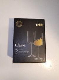 JoyJolt White Wine Glasses Claire Collection 11.4 Ounce Wine Gla