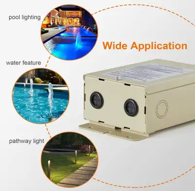 100W Pool Light Transformer, 120V AC to 12V 13V 14V AC, View more