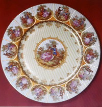Fabulous Vintage Decorative Plate "Love Story" Hand painted.