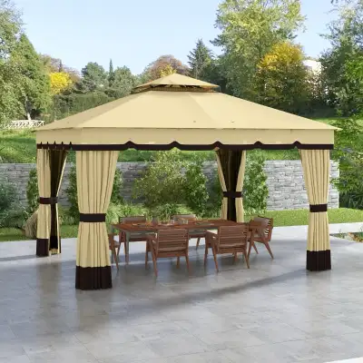 10' x 12' Double Roof Patio Gazebo Canopy, Outdoor Gazebo Shelte, View more