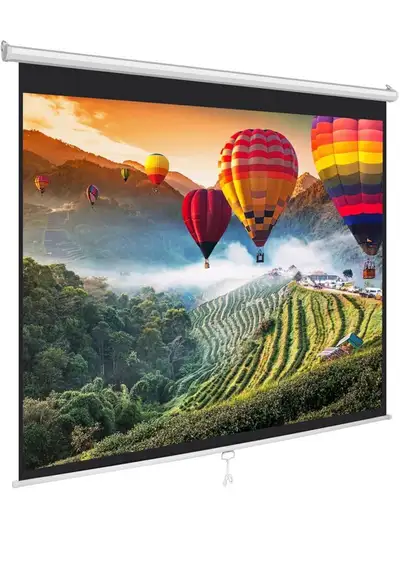 80 Inch Manual Pull Down Projector Screen White, View more