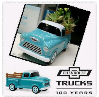 Teleflora 1955 Chevrolet Pickup Truck 3100 GM Blue Ceramic