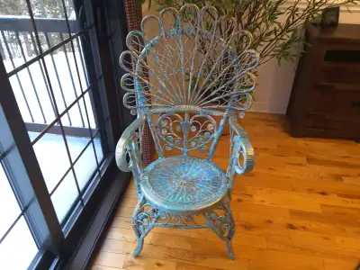 Fauteuil patio en rotin "peacock" revalorisé, View more