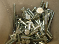 Hex head Bolts; [4"in, x 1/4" dia.] zinc ,grade # 5; [100 pack]