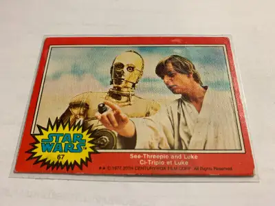 1977 Topps Star Wars Series 2 Card #67 'See-Threepio And Luke', View more