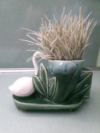 Vintage Swan Planter and Lamp
