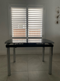 Luxery Black Tempored Glaass and Chrome (Extending) Dinette