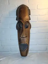 Vintage Handmade Wood Mask Collectible Decor