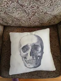 Pillow with skull design