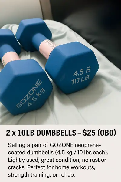 2 x 10lb Dumbbells – Great Condition – $25 OBO, View more