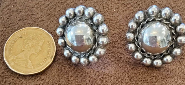 Stunning 80's Vintage 925 Mexican Silver Earrings approx 16gr  in Jewellery & Watches in Hamilton