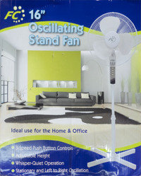 16" stand oscillating fan brand new in box