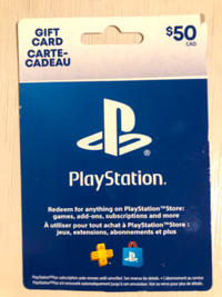 $50 Play Station gift card with receipt asking $40