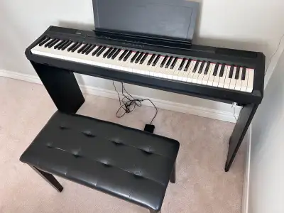 Yamaha P-105B Digital Piano + Matching Bench – Weighted Keys – E, View more